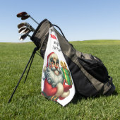 Funny Santa Holiday Golfhandtuch (Gras)