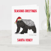 Funny Santa Honey Badger Funny Christmas Zitat Karte (Vorderseite)