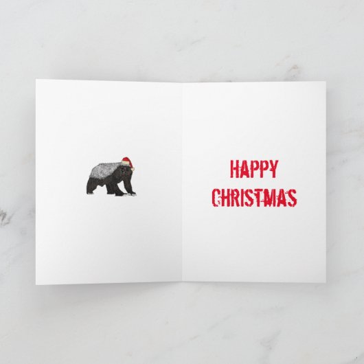 Funny Santa Honey Badger Funny Christmas Zitat Karte (Innenseite)