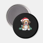 Funny Santa Hund Oversifizierter T - Shirt Magnet (Vorderseite/Rückseite)