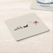 Funny santa 'I am coming' for sleigh Rechteckiger Pappuntersetzer (angewinkelt)