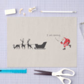 Funny santa 'I am coming' for sleigh Seidenpapier (Handwerk)