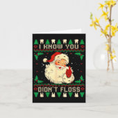 Funny Santa I Know You Didn't Floss Dentist Dental Karte (Gelbe Blume)