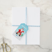 Funny Santa Ice Fischen mit Polar Bär Geschenkanhänger (Mit Garn)