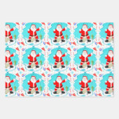 Funny Santa Ice Fischen mit Polar Bären Muster Geschenkpapier Set (Vorderseite)