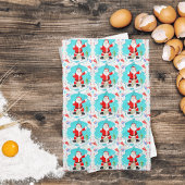 Funny Santa Ice Fischen mit Polar Bären Muster Geschirrtuch