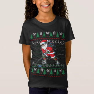 Funny Santa Ice Hockey Spieler Ugly Sweater Christ T-Shirt
