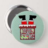 Funny Santa I'm Fine. Everything is Fine Button (Vorne & Hinten)