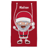 Funny Santa individuelle Name & Color Geschenktasc Kleine Geschenktüte (Vorderseite)