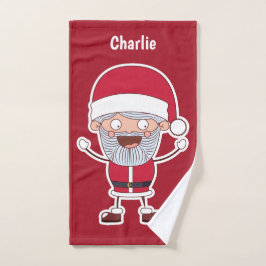 Funny Santa individuelle Name Handtuch