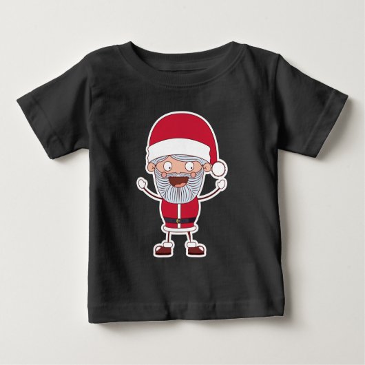 Funny Santa individuelle Name Kleidung Baby T-shirt (Vorderseite)