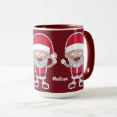 Funny Santa individuelle Name Tasse (VorderseiteRechts)