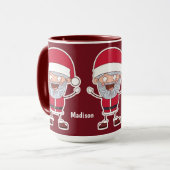 Funny Santa individuelle Name Tasse (Vorderseite Links)
