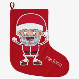 Funny Santa individuelle Name Weihnachten Strumpf Großer Weihnachtsstrumpf