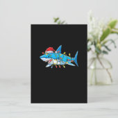 Funny Santa Jaws Shark Christmas Lights Merry Shar Einladung (Stehend Vorderseite)