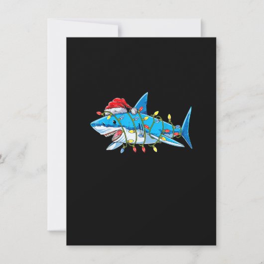 Funny Santa Jaws Shark Christmas Lights Merry Shar Einladung (Vorderseite)