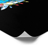 Funny Santa Jaws Shark Christmas Lights Merry Shar Poster (Ecke)