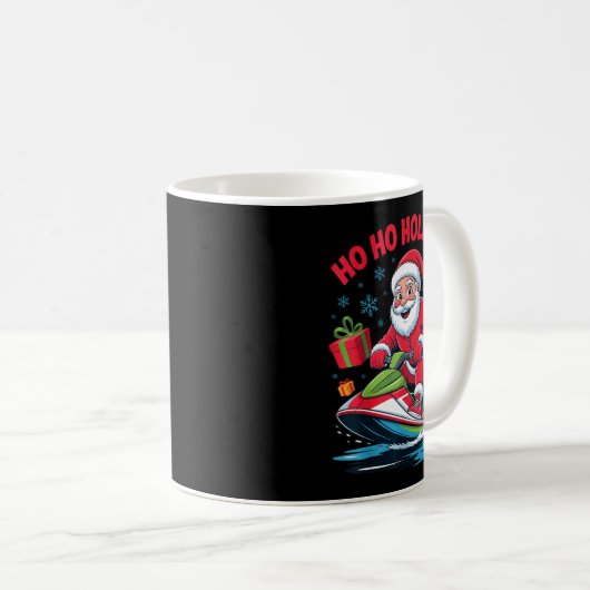 Funny Santa Jet Skiing Lover Christmas Xmas Pajama Kaffeetasse (VorderseiteRechts)
