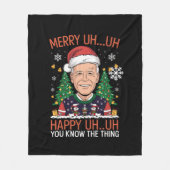Funny Santa Joe Biden Merry Äm Christmas Ugly Fleecedecke (Vorderseite)