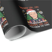Funny Santa Joe Biden Merry Äm Christmas Ugly Geschenkpapier (Rolleneckpunkt)