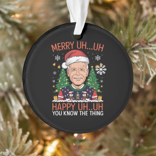 Funny Santa Joe Biden Merry Äm Christmas Ugly Ornament (Baum)