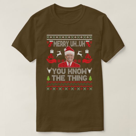 Funny Santa Joe Biden Merry Äm Christmas Ugly T-Shirt (Design vorne)