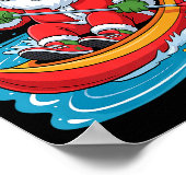 Funny Santa Kayaking Lover Holiday Christmas Xmas Poster (Ecke)