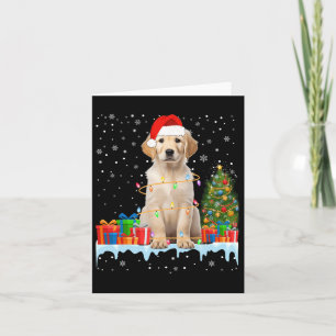 Funny Santa Labrador Hund Weihnachtsleuchten Xmas  Karte