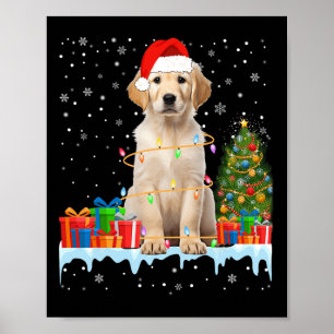 Funny Santa Labrador Hund Weihnachtsleuchten Xmas  Poster