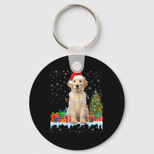 Funny Santa Labrador Hund Weihnachtsleuchten Xmas Schlüsselanhänger