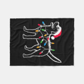 Funny Santa Labrador Retriever Christmas Lights Do Fleecedecke (Vorderseite (Horizontal))