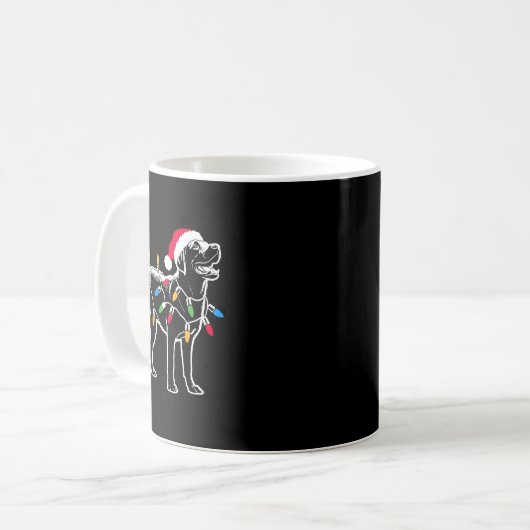 Funny Santa Labrador Retriever Christmas Lights Do Kaffeetasse (Vorderseite Links)