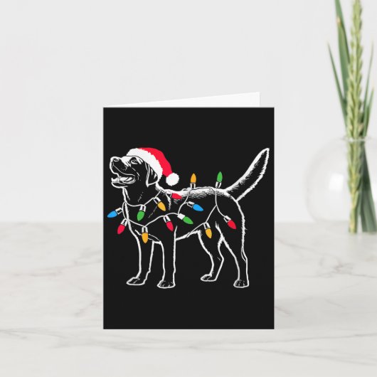 Funny Santa Labrador Retriever Christmas Lights Do Karte (Vorderseite)