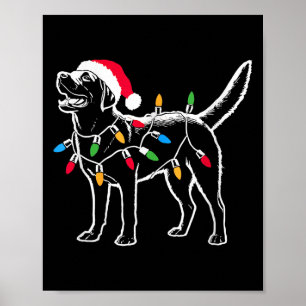 Funny Santa Labrador Retriever Christmas Lights Do Poster