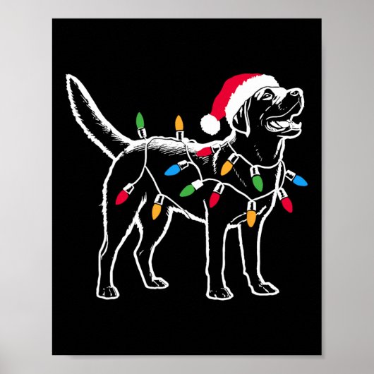 Funny Santa Labrador Retriever Christmas Lights Do Poster (Vorne)