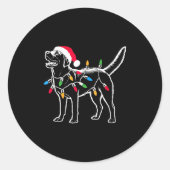 Funny Santa Labrador Retriever Christmas Lights Do Runder Aufkleber (Vorderseite)