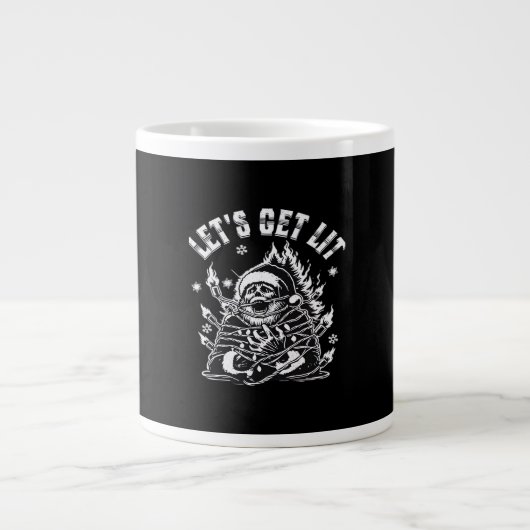 Funny Santa Let's Get Lit Classic Jumbo-Tasse (Vorderseite)