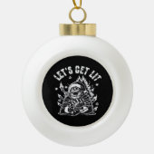 Funny Santa Let's Get Lit Classic Keramik Kugel-Ornament (Vorderseite)