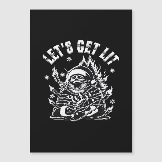 Funny Santa Let's Get Lit Classic Magnetkarte (Vorderseite)