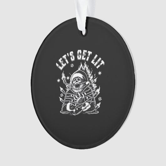 Funny Santa Let's Get Lit Classic Ornament (Vorderseite)