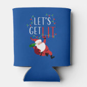 Funny Santa Let's Lit Christmas Slogan Dosenkühler (Rückseite)