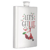 Funny Santa Let's Lit Weihnachts-Slogan Flachmann (Rechts)