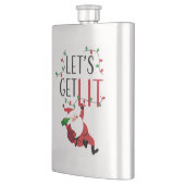 Funny Santa Let's Lit Weihnachts-Slogan Flachmann (Links)