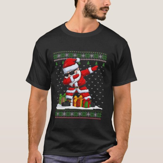 Funny Santa Liebhaber Niedlich Santa Dabbing Ugly T-Shirt (Vorderseite)