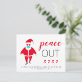 Funny Santa Mask Peace Out 2020 Weihnachten Neues  (Stehend Vorderseite)