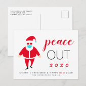 Funny Santa Mask Peace Out 2020 Weihnachten Neues  (Vorne/Hinten)