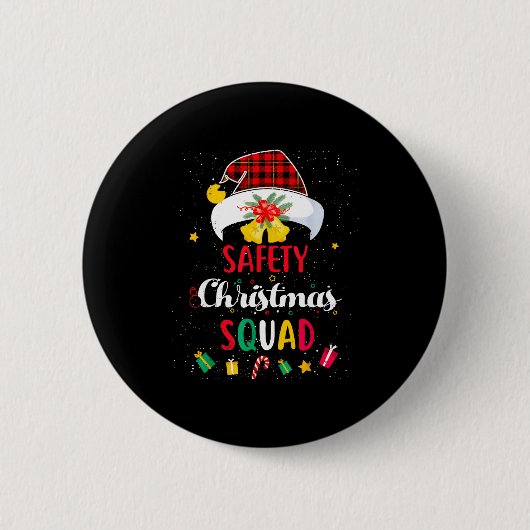 Funny Santa Match Hat Safety Squad Security Button (Vorderseite)