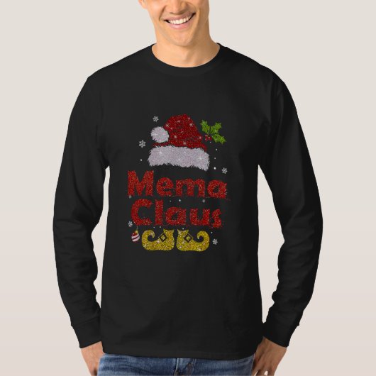 Funny Santa Mema Claus Christmas Matching Family T-Shirt (Vorderseite)