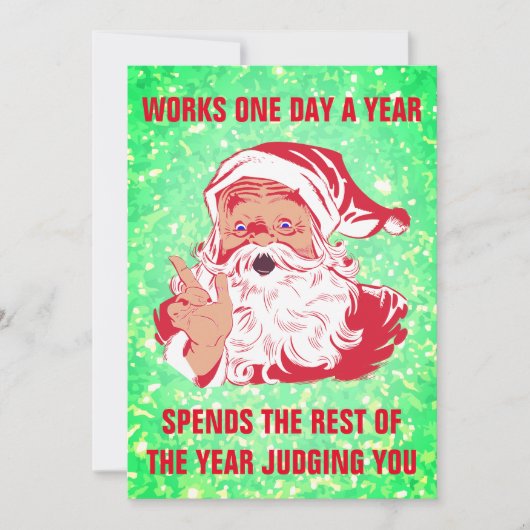 Funny Santa meme Feiertagskarte (Vorderseite)