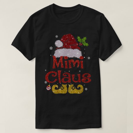 Funny Santa Mimi Claus Weihnachten Familiengeschen T-Shirt (Design vorne)